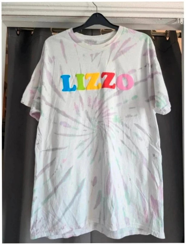 Lizzo Official Tour Pastel Tie Dye Graphic T-Shirt Size M White
