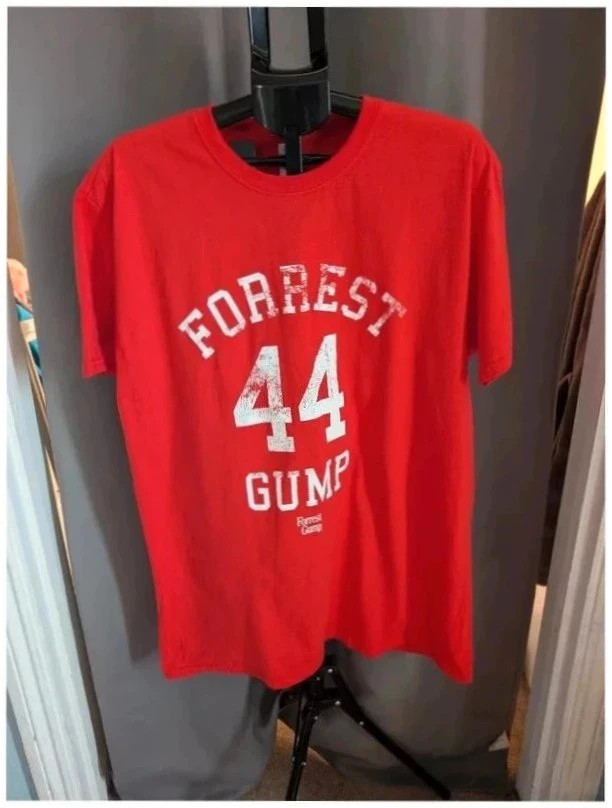 Vibrant Red Forrest Gump T Shirt XL Bubba Gump 44 Movie Promo Graphic Tee