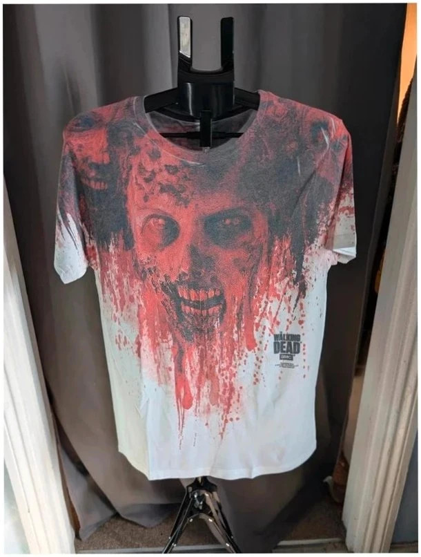 The Walking Dead Zombie Graphic T Shirt White Red M 10 12