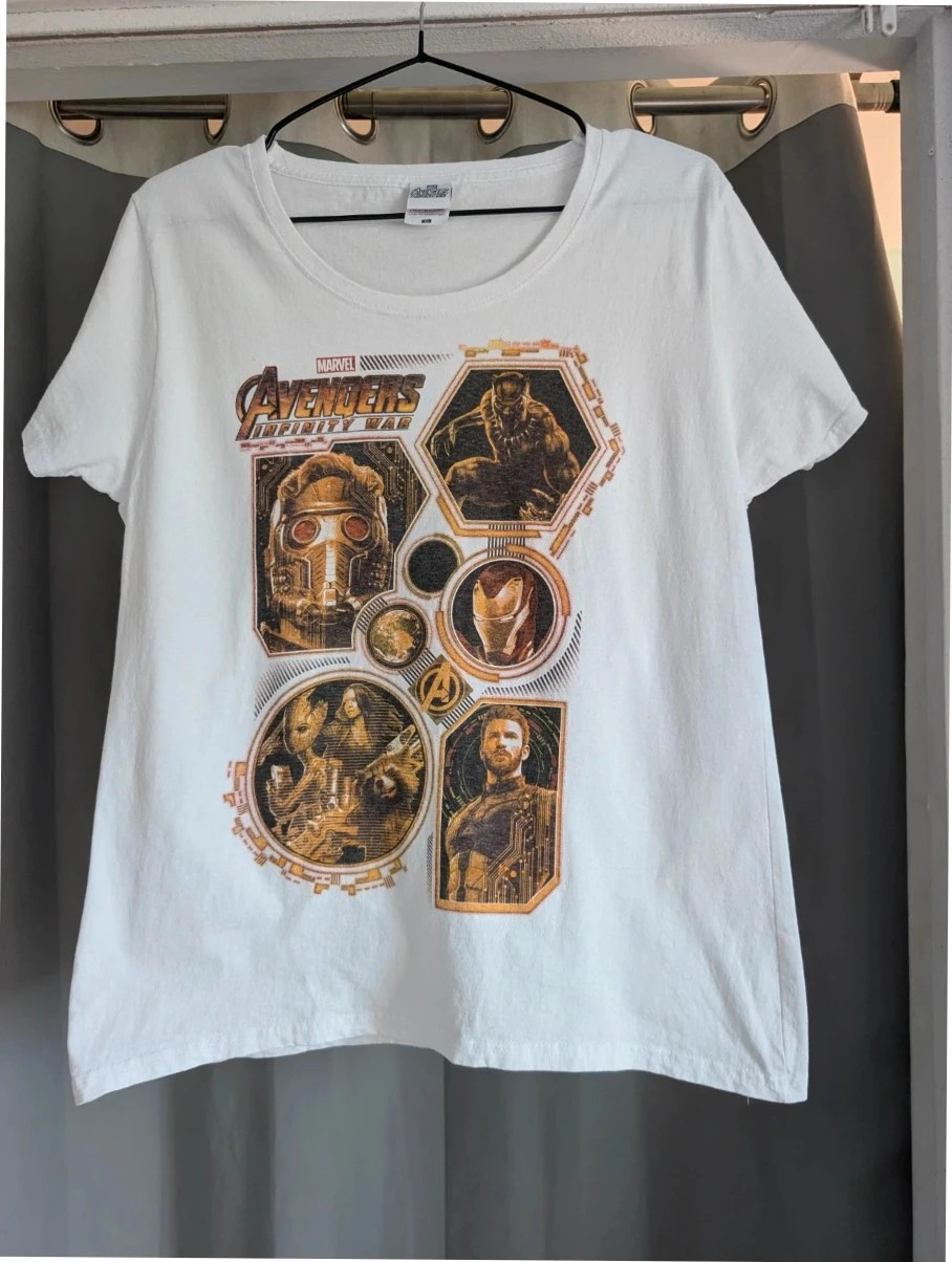 Marvel Avengers Infinity War White Graphic Band T Shirt XL UK 16 18