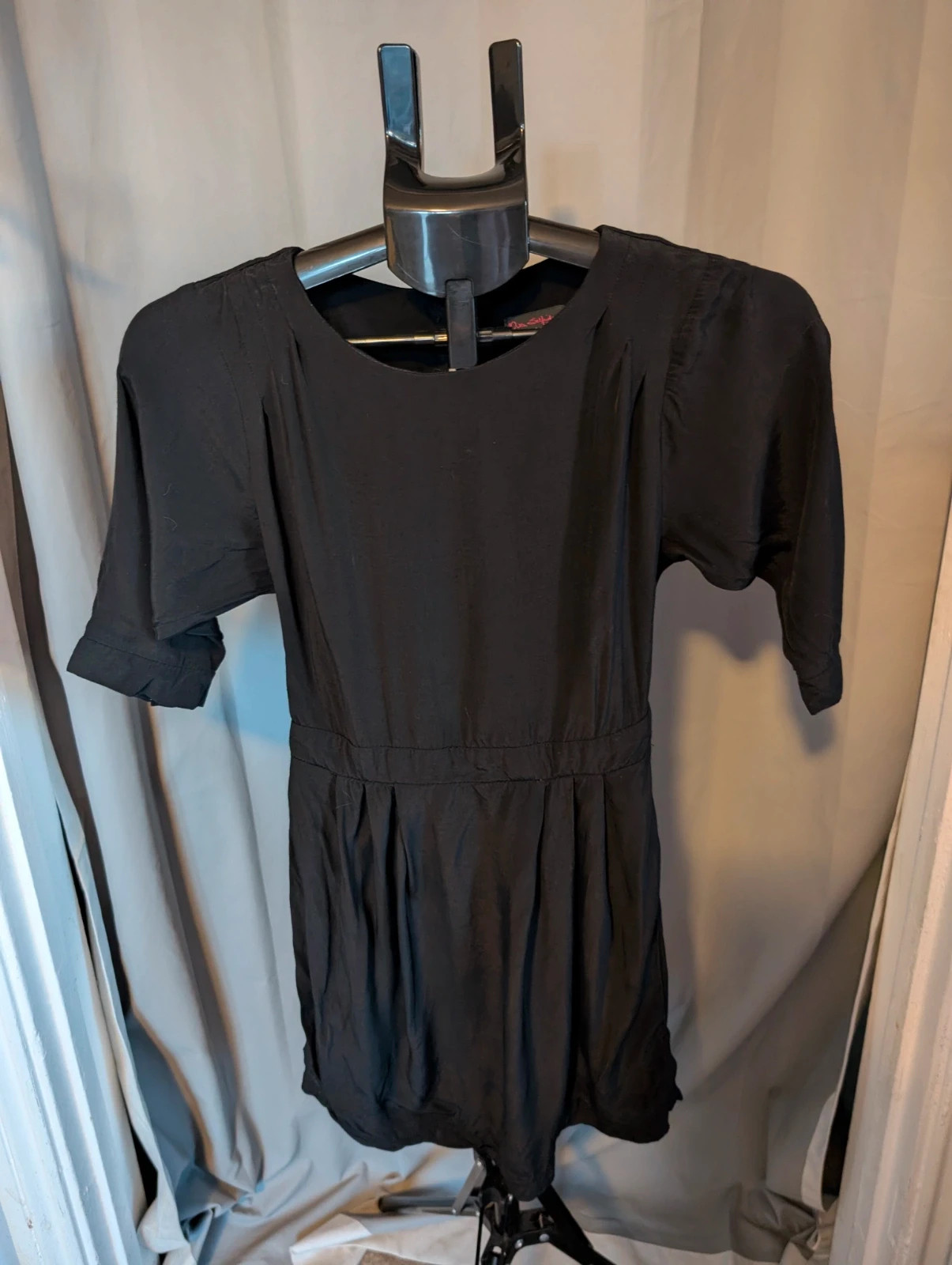 Miss Selfridge Black Cutout Back Mini Dress UK 6 XS Gothic Partywear