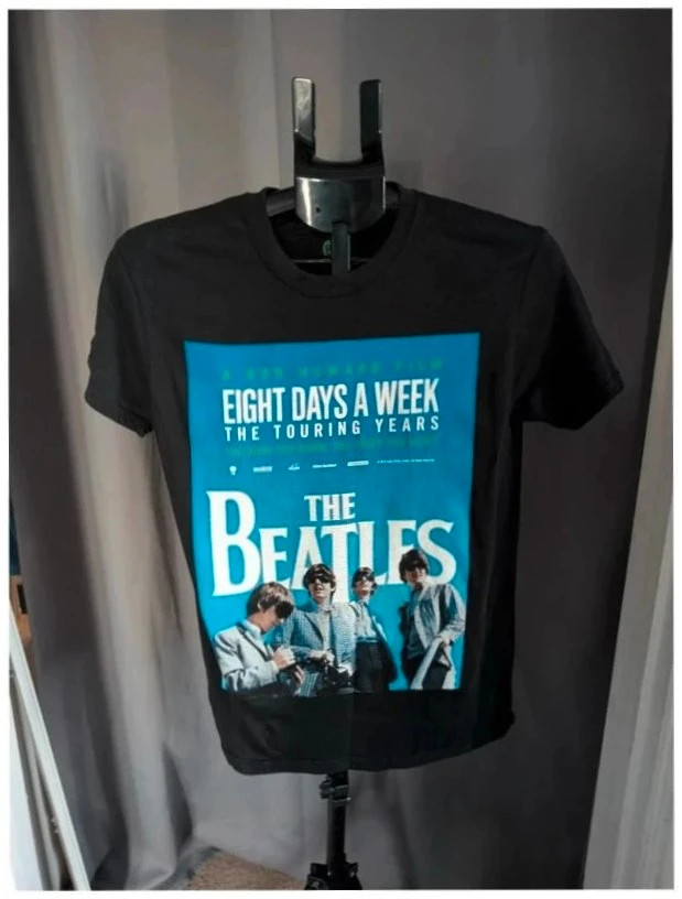 Official The Beatles Eight Days A Week Documentary Band T-Shirt Black Small S