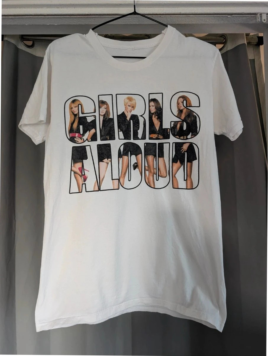 Girls Aloud T Shirt White S M Band Graphic Tee Pop Music Tour 2000s Y2K Top