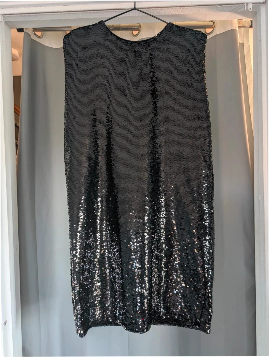 Absence Of Colour Black Sequin Sleeveless Mini Dress Size Small