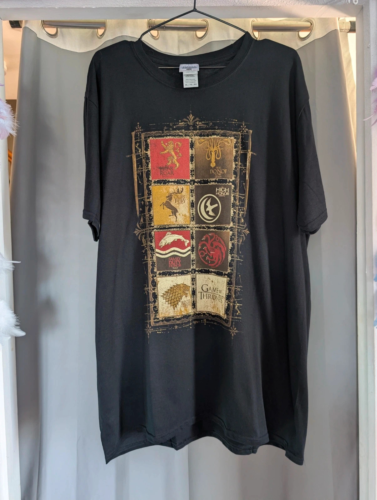 Official Game Of Thrones Black House Sigils Graphic T Shirt XL UK 16 18