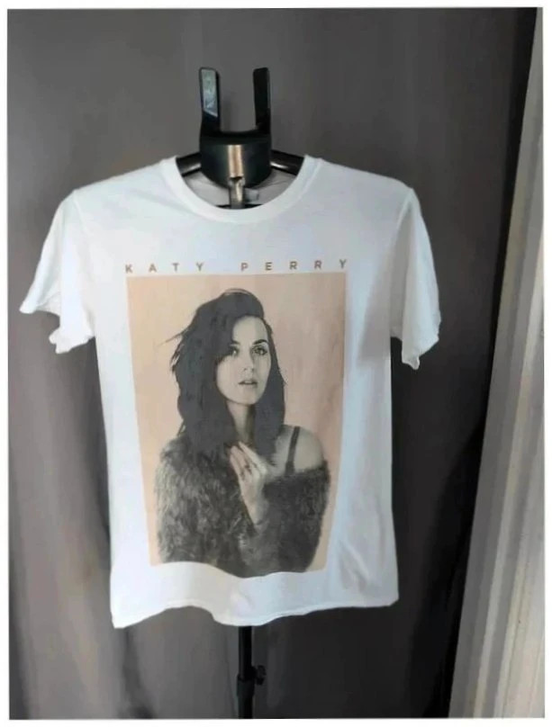 Katy Perry White Graphic Tour Merchandise T-Shirt M UK 10 12
