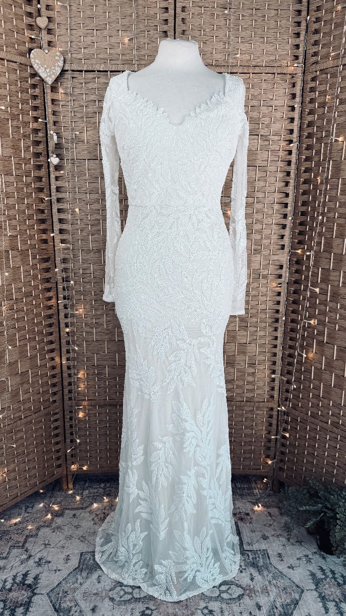 Goddiva White Sequin Mermaid Maxi Gown – BNWT – UK 10
