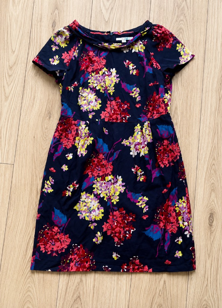 Boden silk mix shift dress size 16