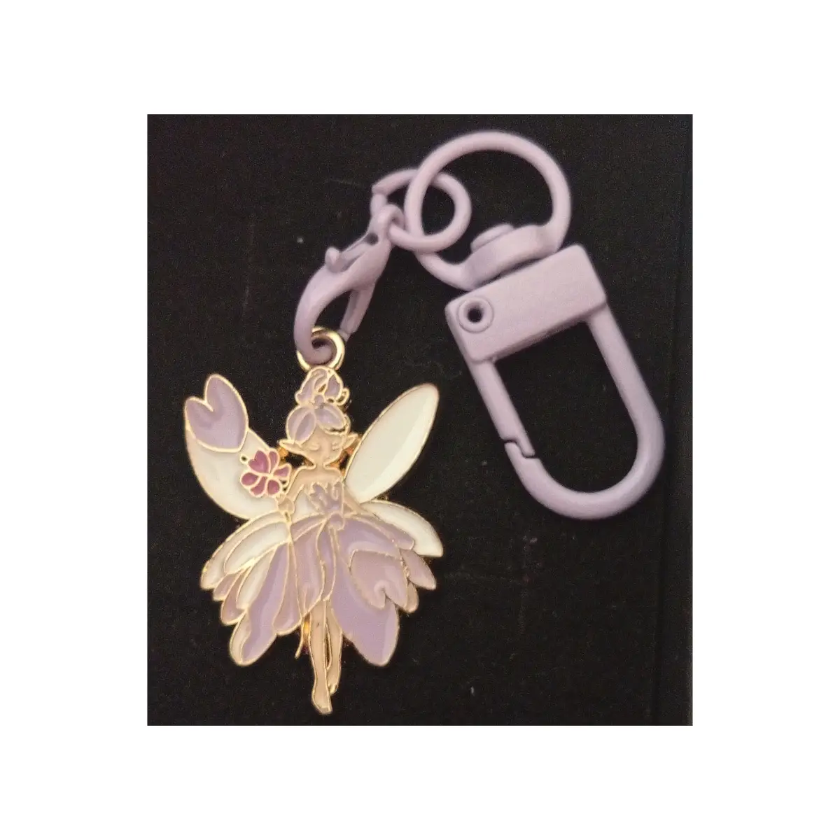 Cute animé manga cartoon style lilac fairy keyring.