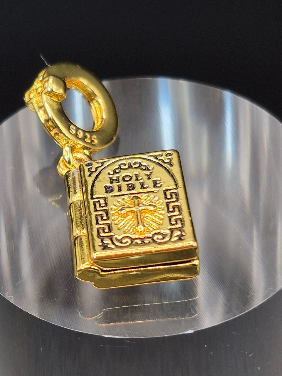 Charm silver 925 gold bible fits pandora bracelets