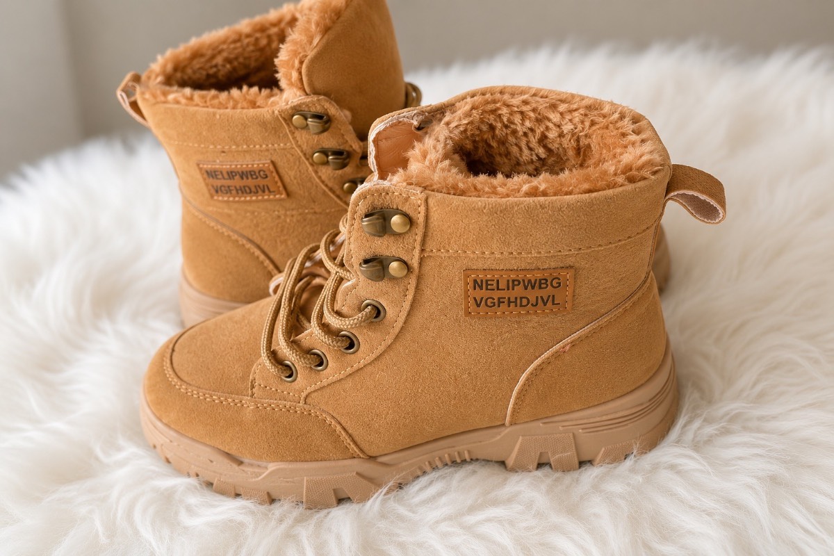 🤎 Camel Faux Suede Fur-Lined Winter Ankle Boots 🤎