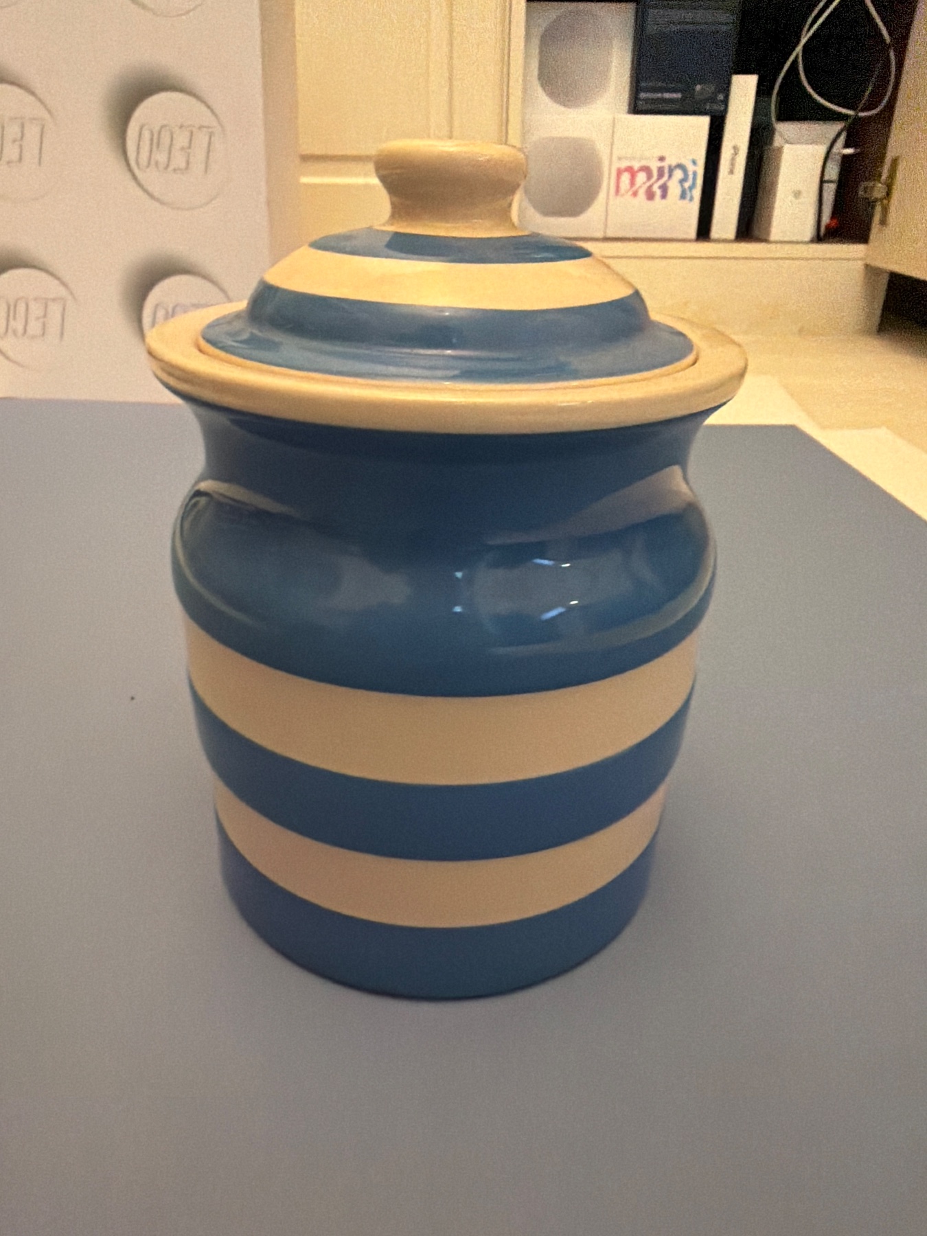 Cornish blue storage jar