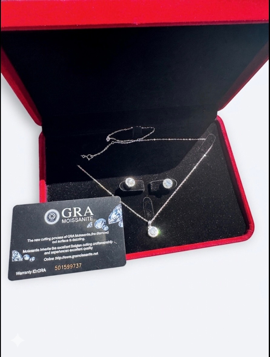 Moissanite diamond jewellery set |0.5 ct each|come with luxury box