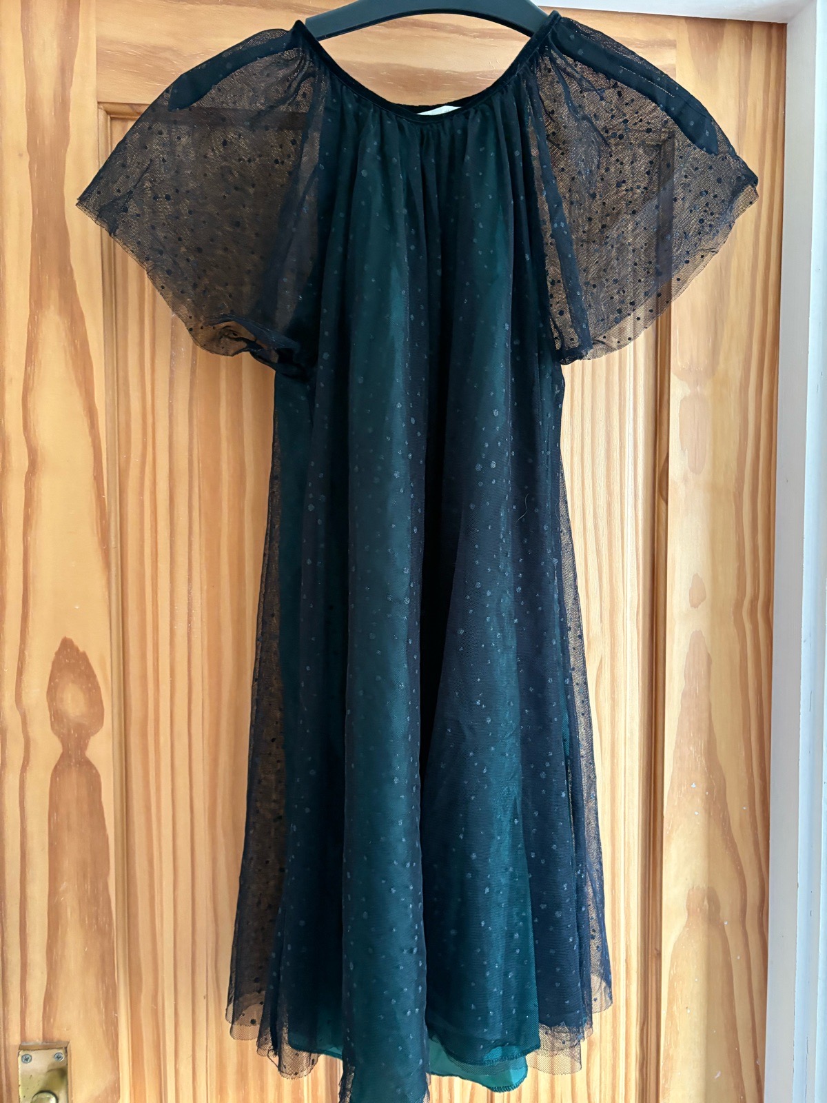 Girls Black and Green Party dress size 11-12