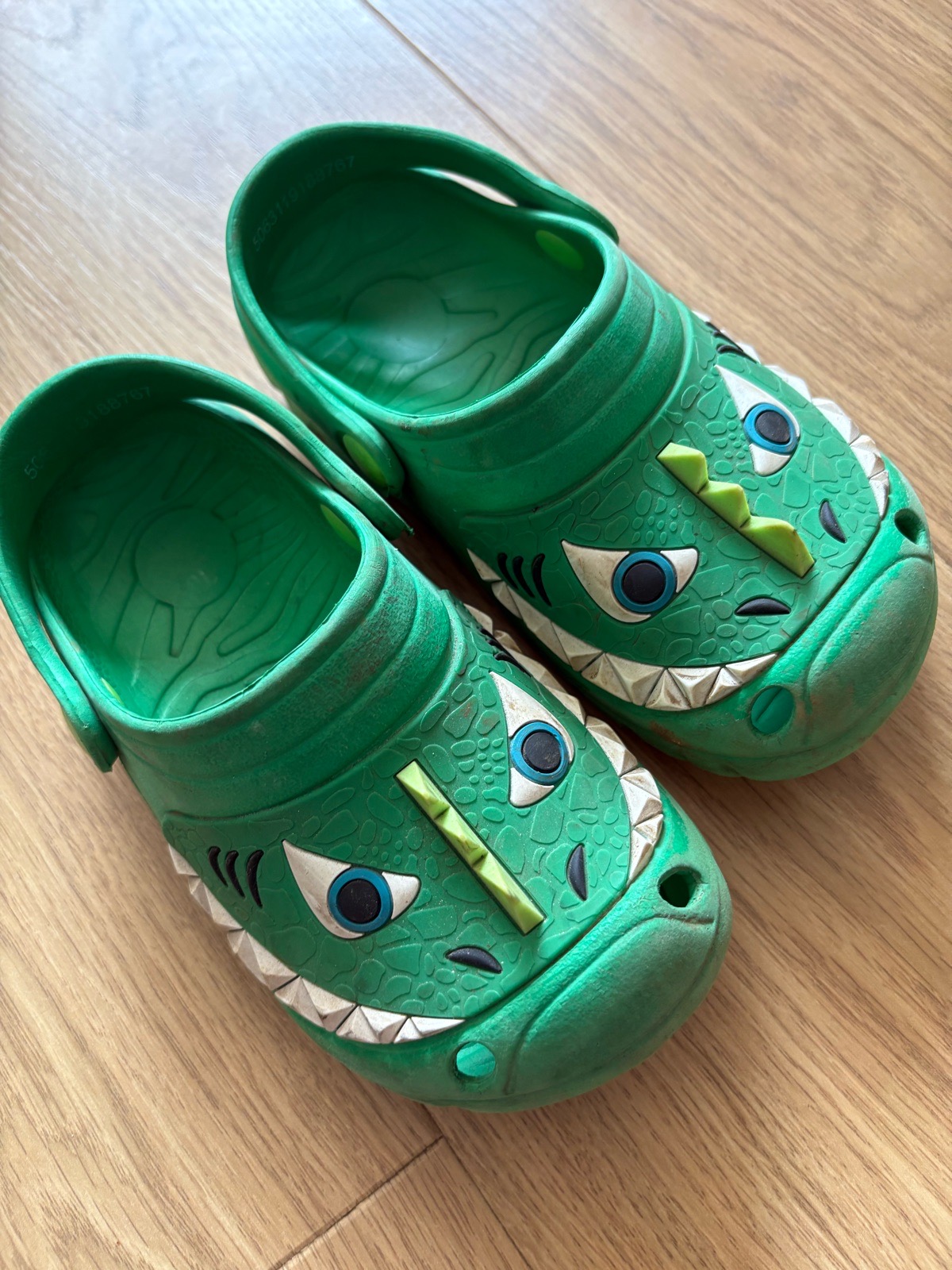 Green dragon croc shoes size 30.