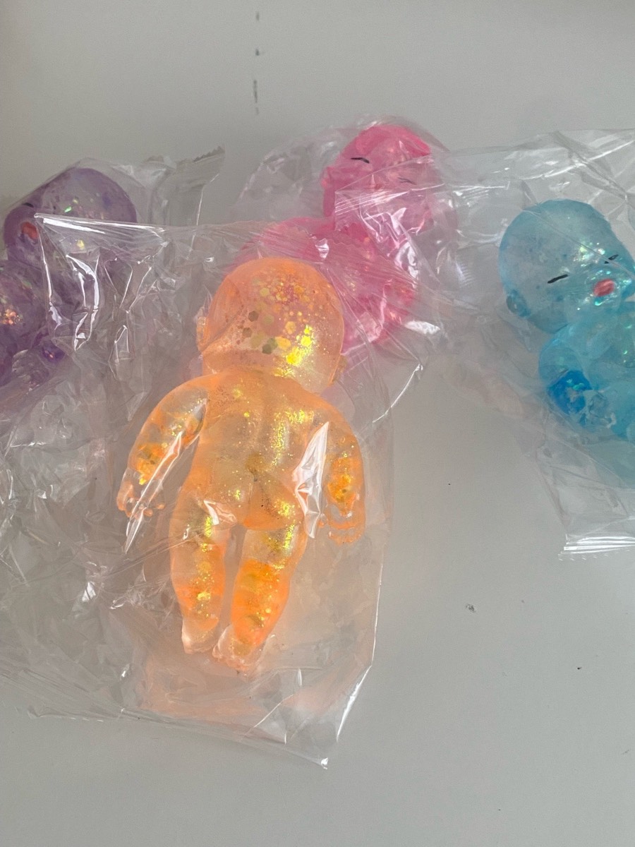 Glitter squishy baby pack of 4 fidget toy sensory toy