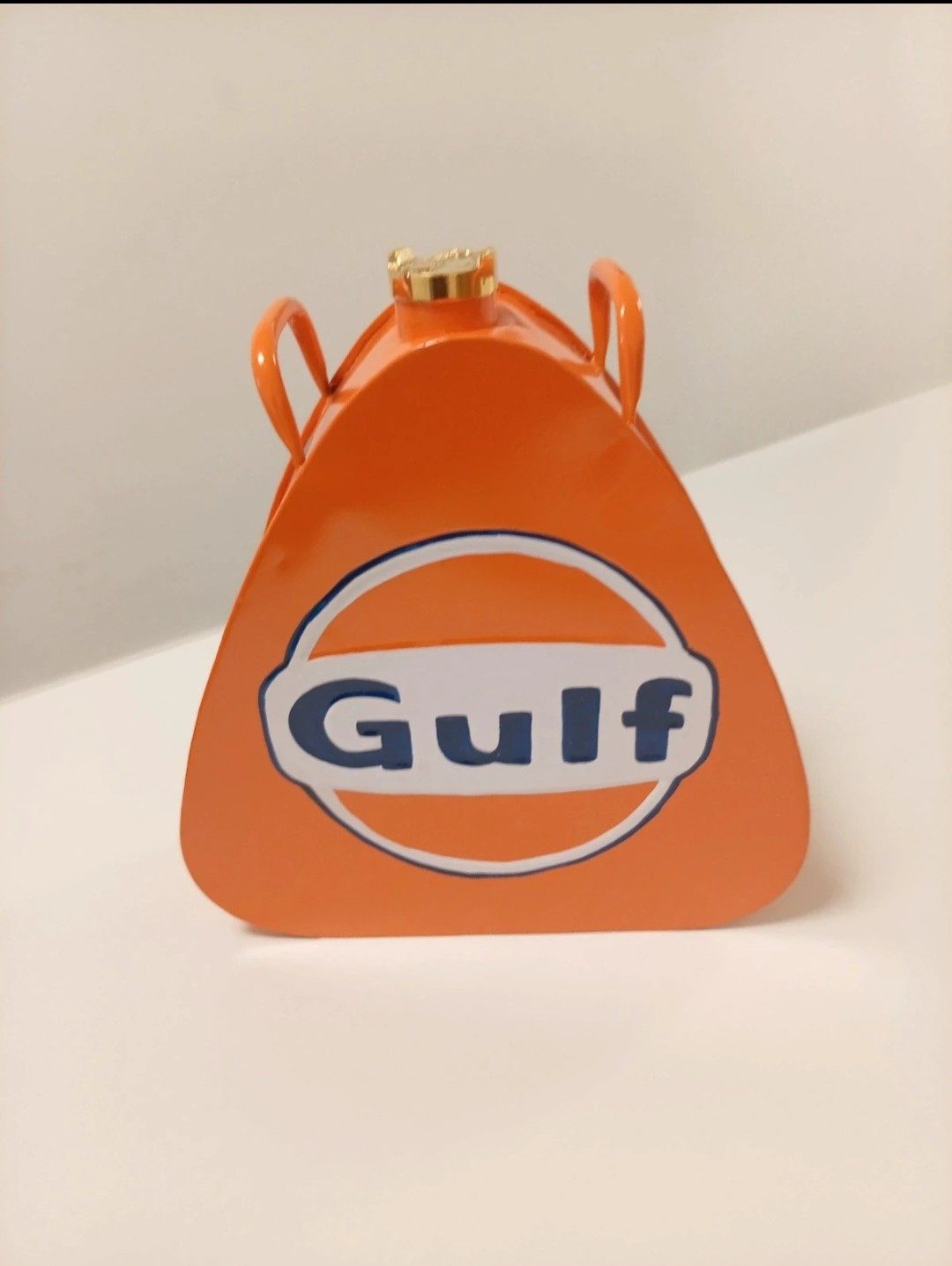 New Reproduction Gulf Oil Triangular Petrol Can 33cm – Vintage Style Garage Collectible