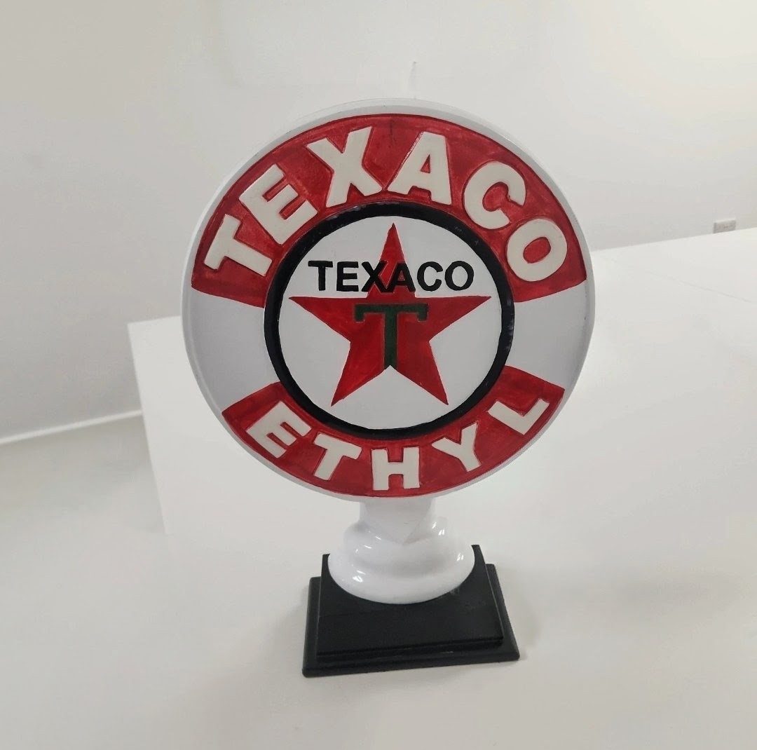 Cosmetic Damage Cast Iron Texaco Globe Sign - Vintage Style Petrol Garage Decor