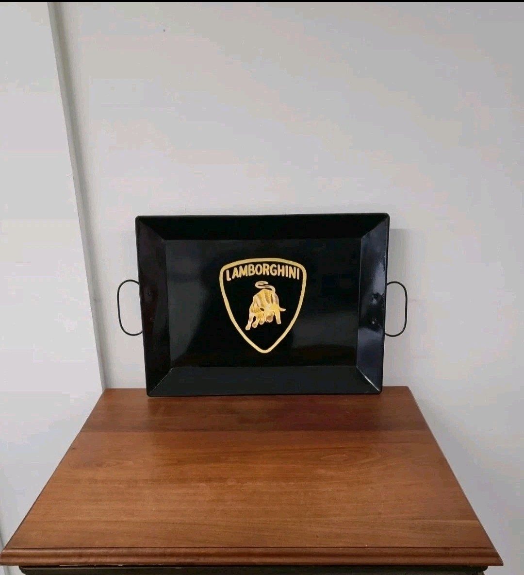 Lamborghini Black Metal Serving Tray 57 x 36 x 05cm