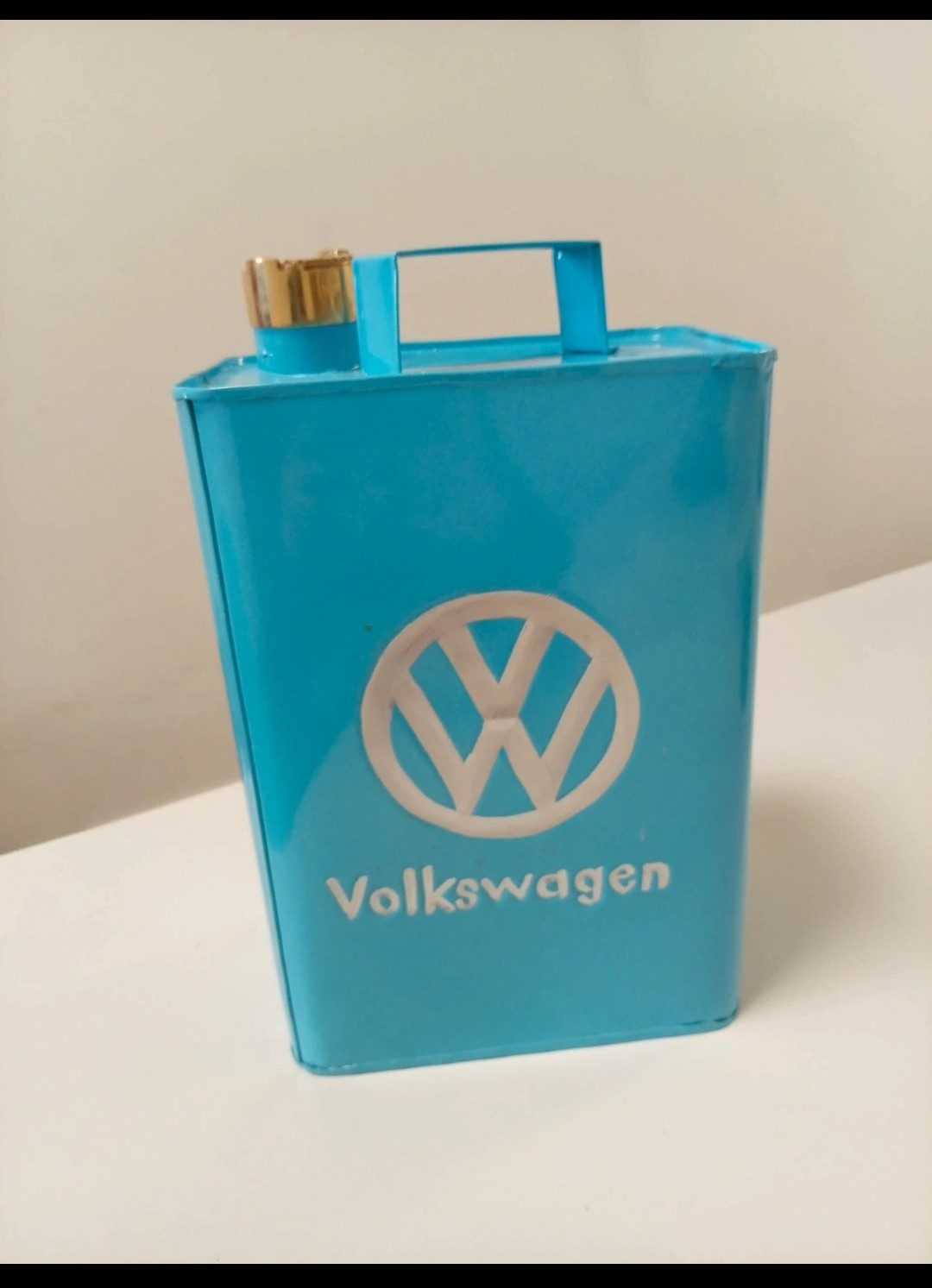 New Reproduction Volkswagen Blue Petrol Can – Retro VW Garage, Man Cave & Workshop Decor 🚗💡
