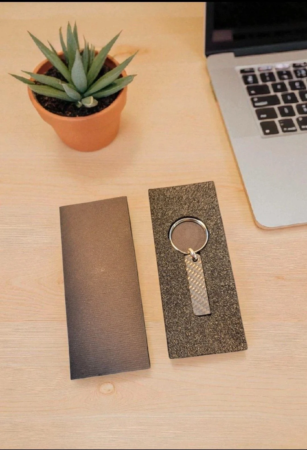 Small Carbon Fibre Sleek Strong Black & Lightweight Keyring/ Keyring For Him Or Her/ Minimalist Keyr