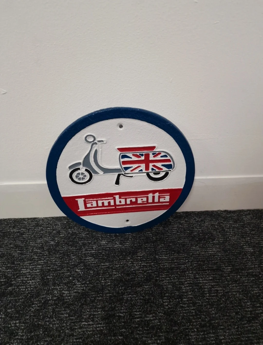 New Reproduction Lambretta Scooter - Cast Iron Automobilia Sign