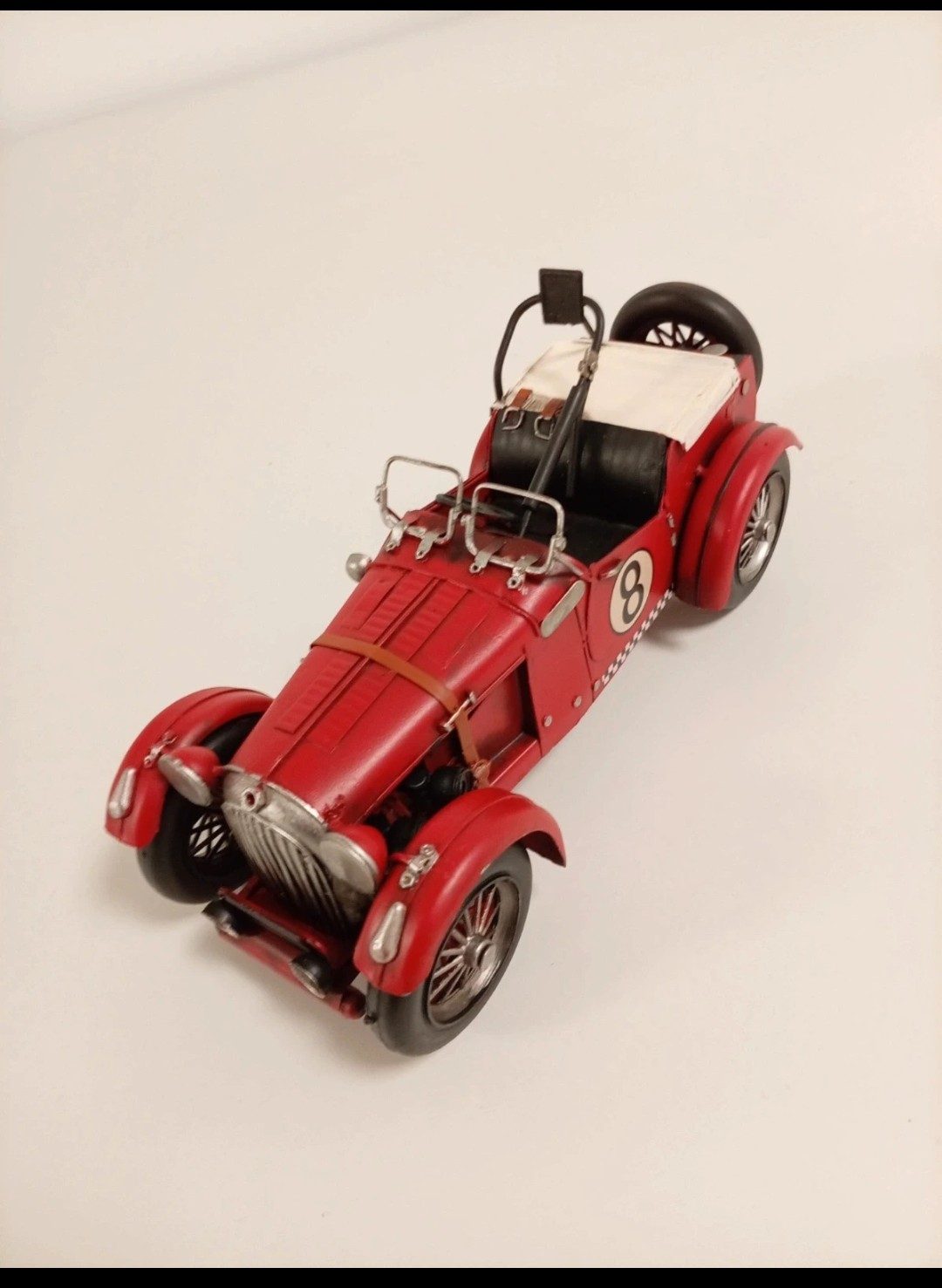 New Vintage Style Red Racing Car Ornament – 31.5cm Retro Classic with Hood Strap 🏁