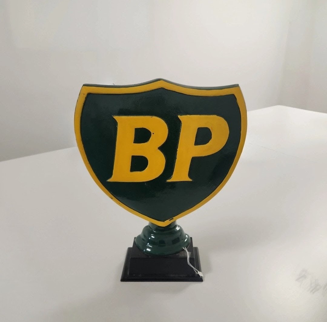Cosmetic Damage Cast Iron BP Globe Sign - Vintage Style Petrol Garage Decor