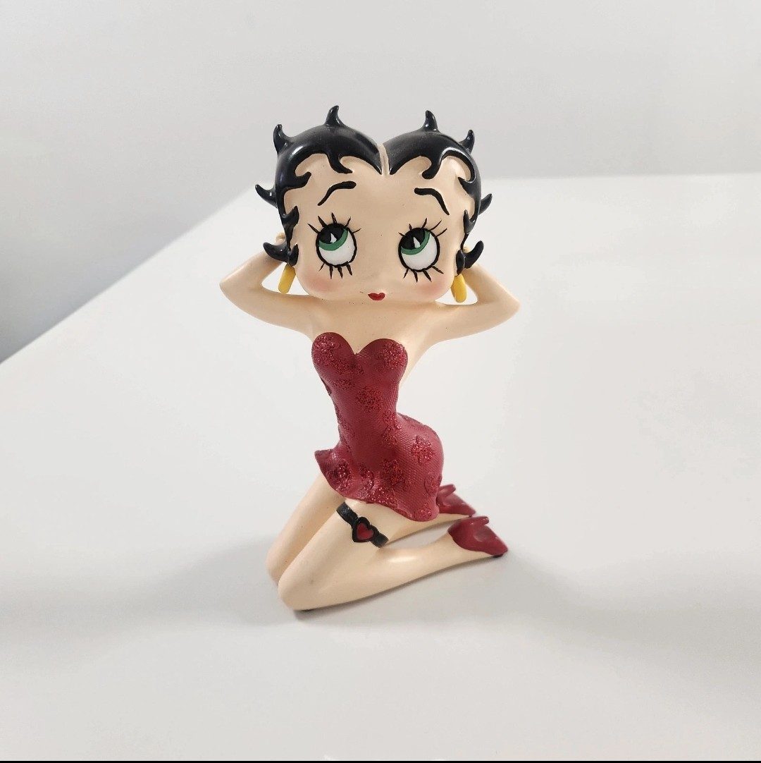 New Betty Boop Kneeling Red Glittery Dress 21cm