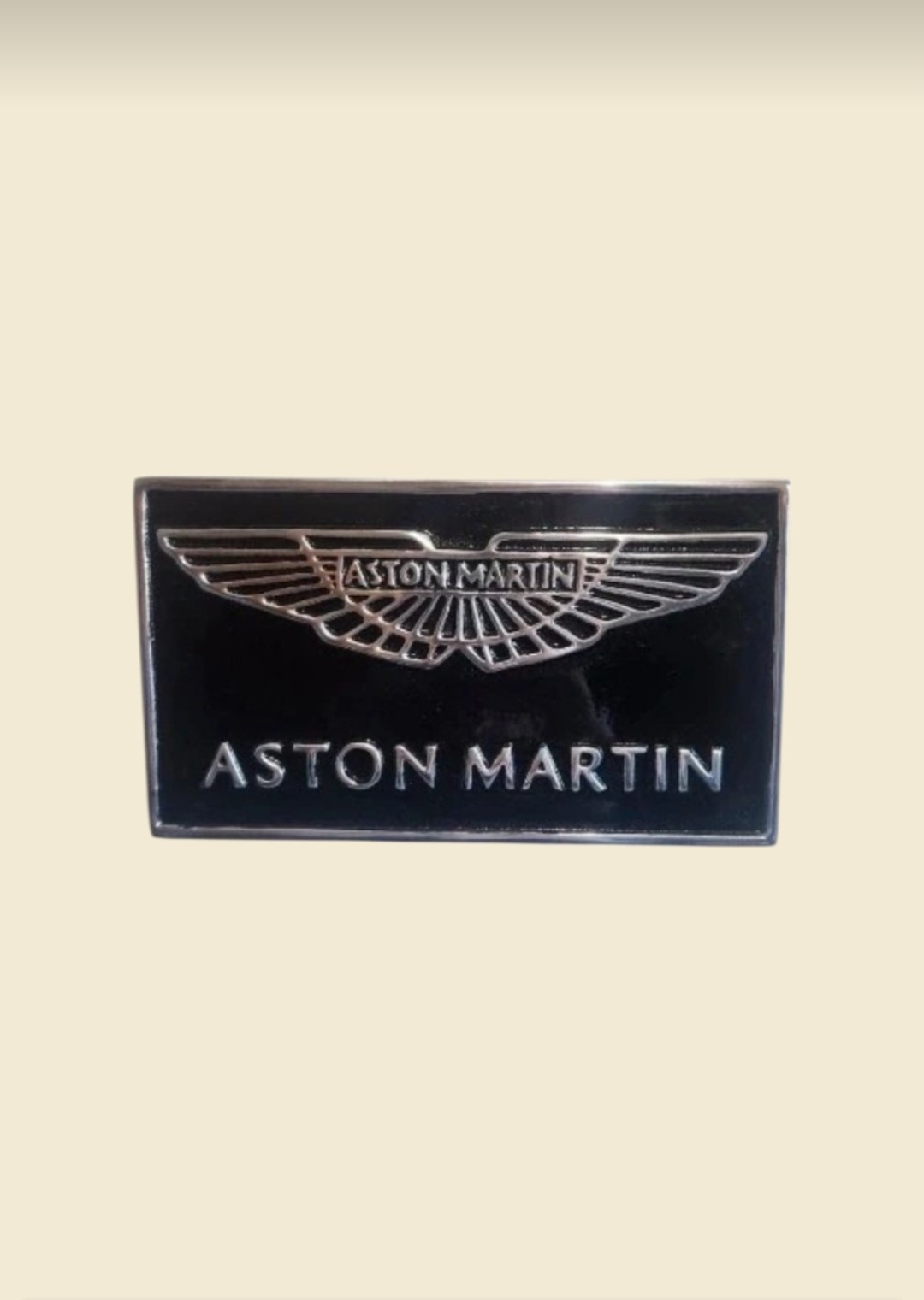 New Reproduction Aston Martin Black & Silver Cast Aluminium Sign 30x17 cm Garage Sign