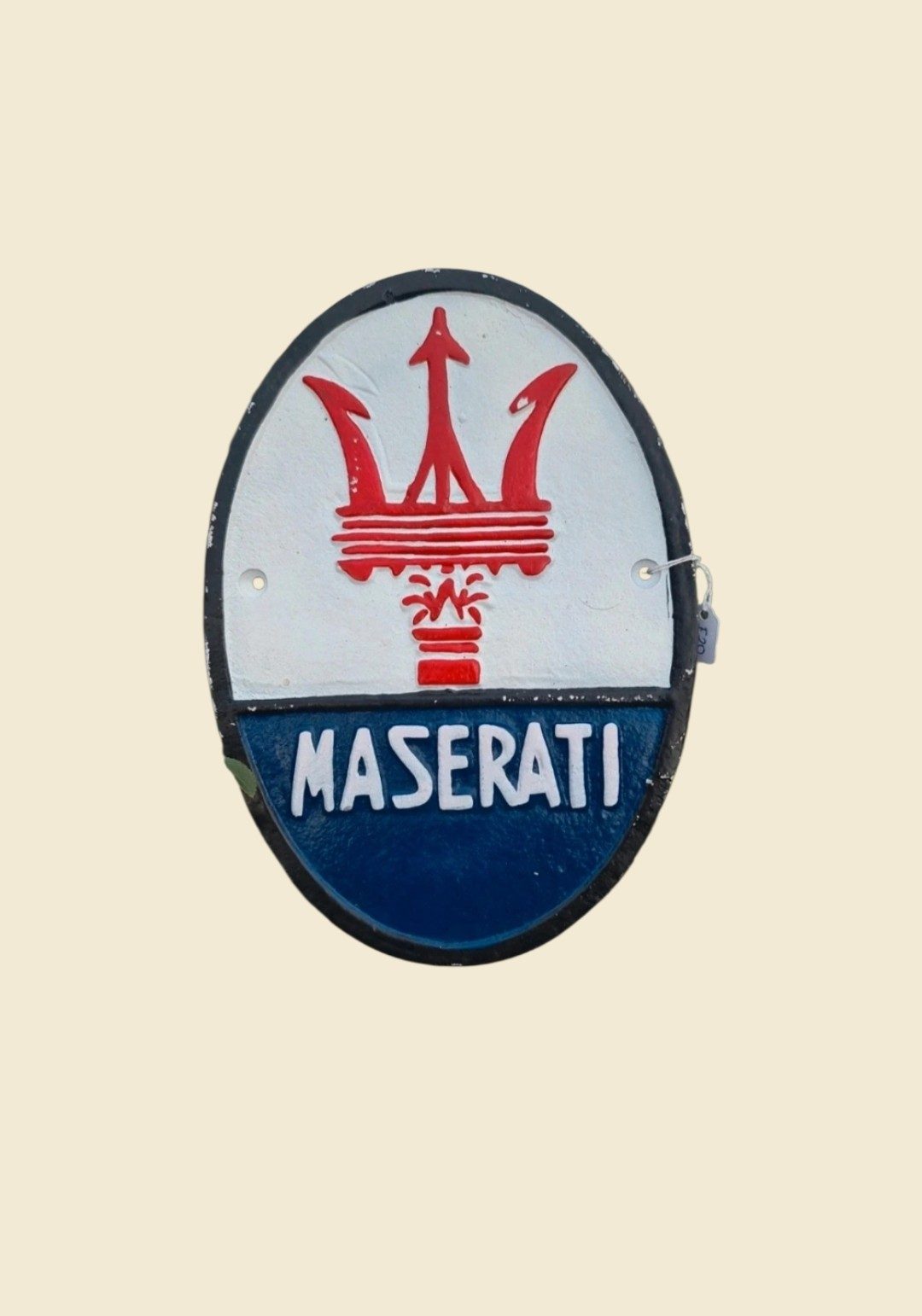 Cosmetic Damage Reproduction Maserati logo metal sign/wall plaque 29cm