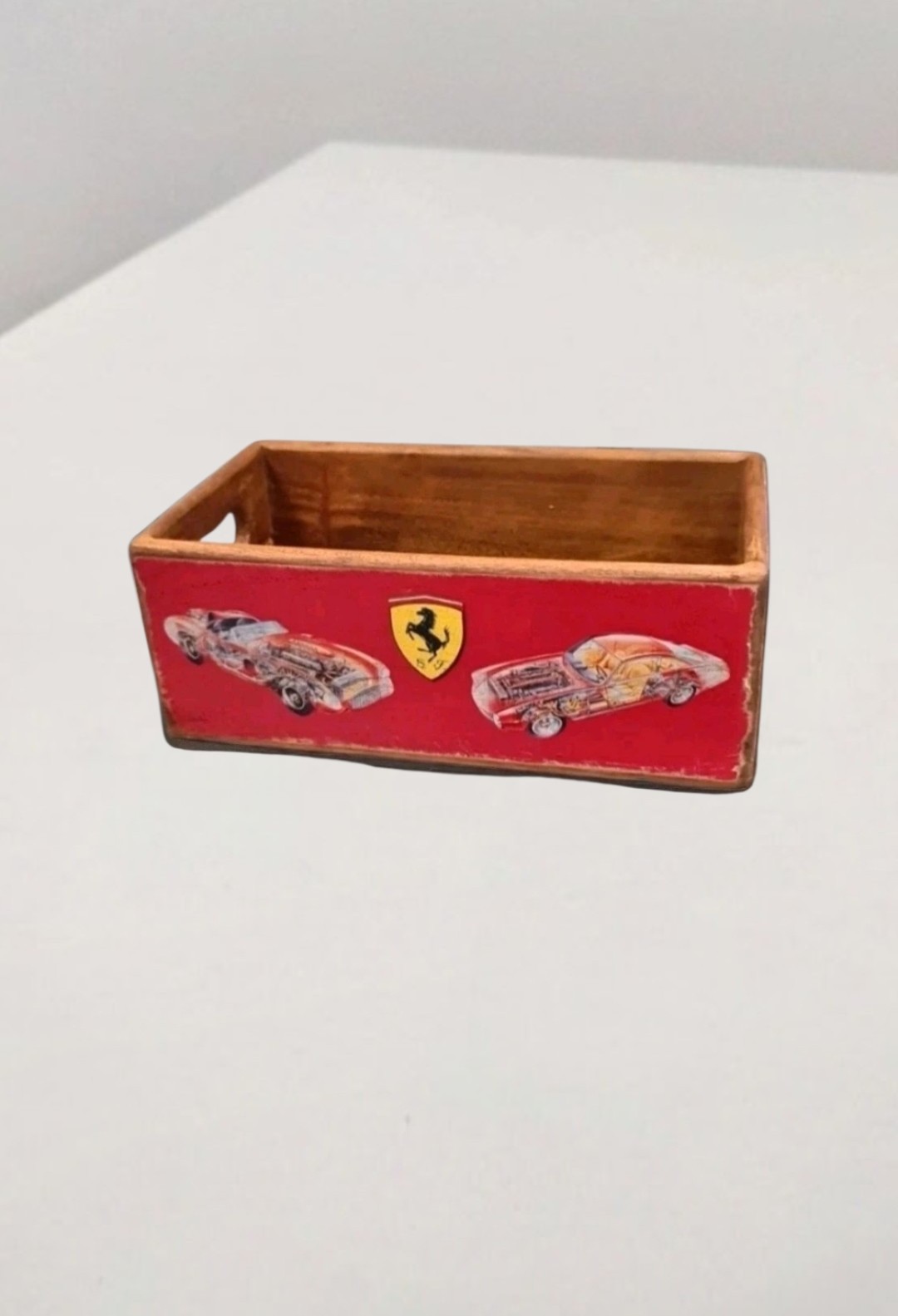 Medium Ferrari Storage Wooden Crate 28cmx15cmx11cm