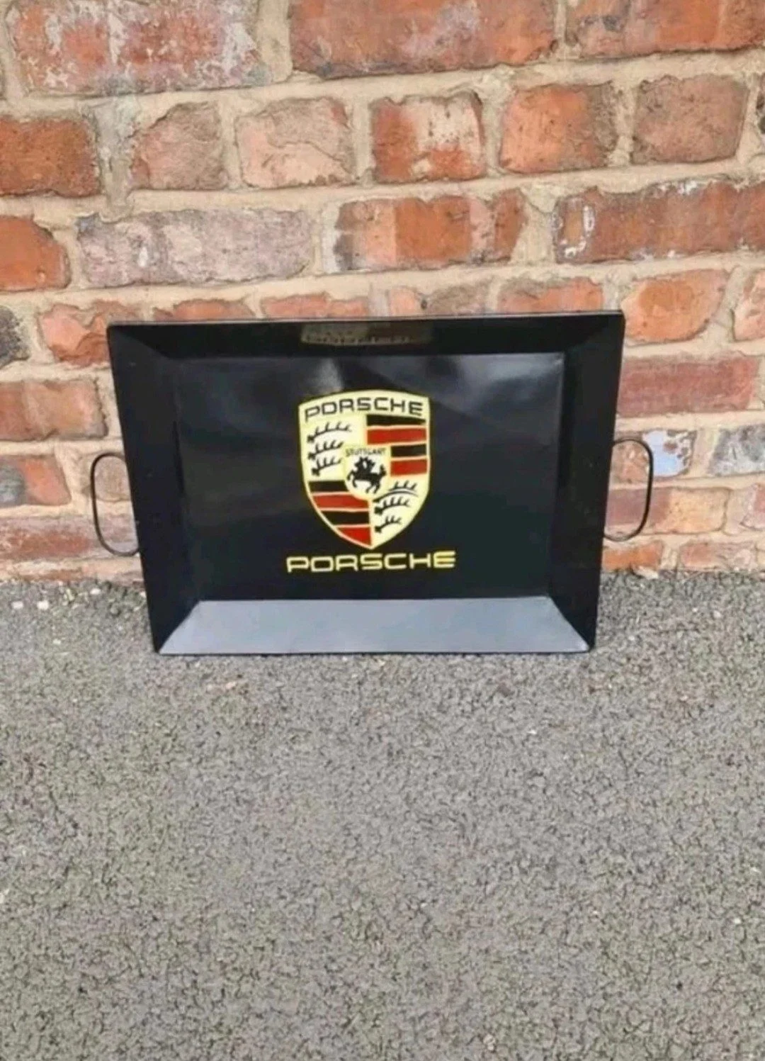 New Porsche Black Metal Serving Tray – Vintage Style Collectible 57 x 36 x 05cm