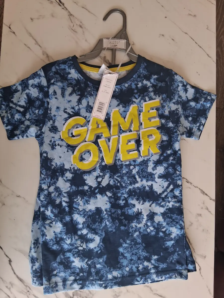 New with Tags: Boys' "Game Over" Tie-Dye T-Shirt (Age 4-5 Years)