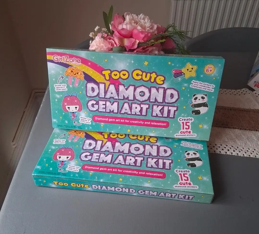 2x GirlZone Too Cute Diamond Gem Art Kits – Brand New | Age 6+ | Crafts / Stickers
