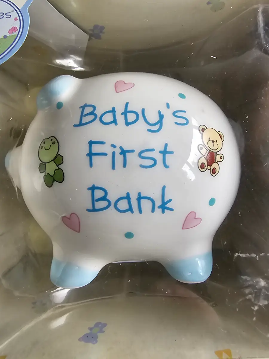 Baby’s First Bank Ceramic Piggy Bank – NEW in Box