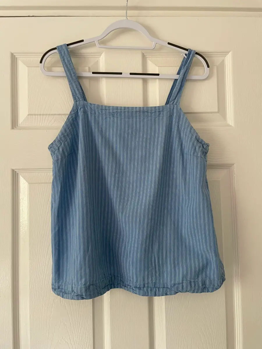 Vero Moda Blue Striped Strappy Sleeve Top/Cami, Cotton Blend, Size XL