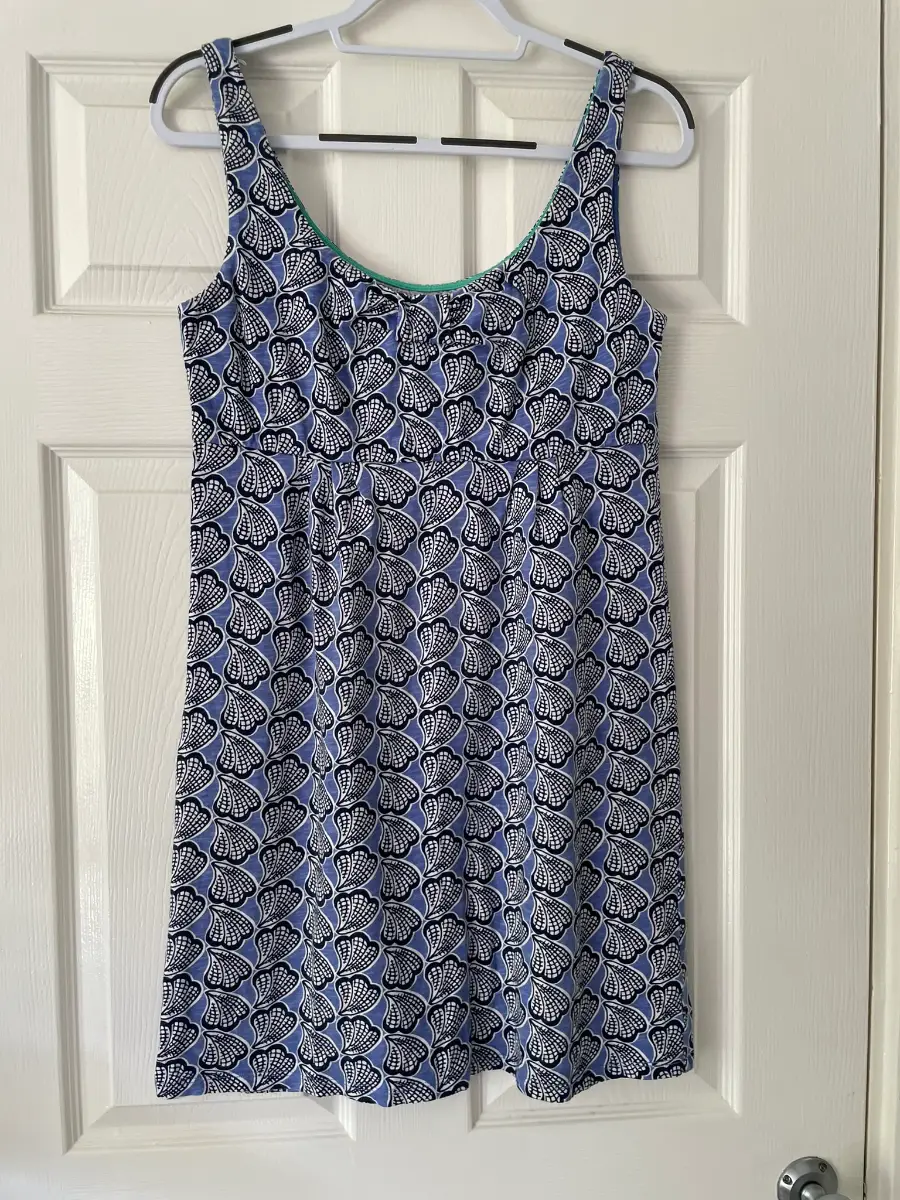 Boden Blue Strappy Sleeve Shell Dress, 100% Cotton, Size 10