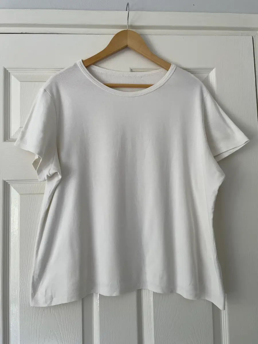Marks & Spencer White Short Sleeve T-Shirt, 100% Cotton, Size 24
