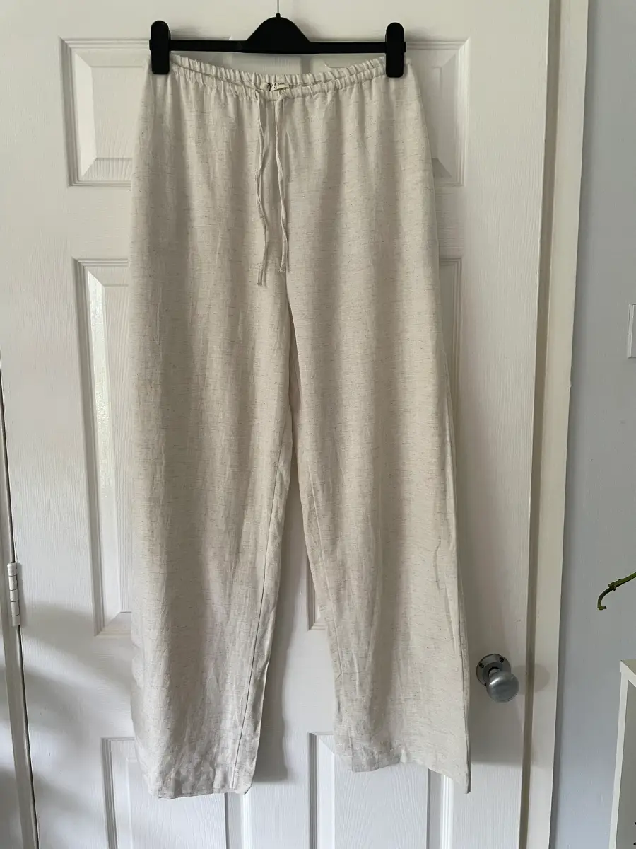 NEW Iisla & Bird Beige Wide Leg Trousers, Pockets, Size 18
