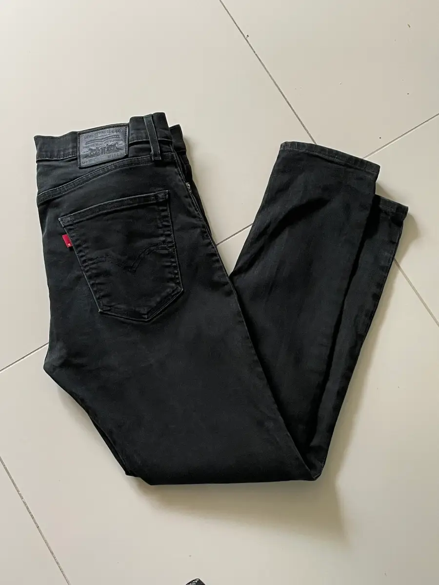 Levi's Black 312 Slim Jeans, Pockets, Cotton Blend, W32, L30