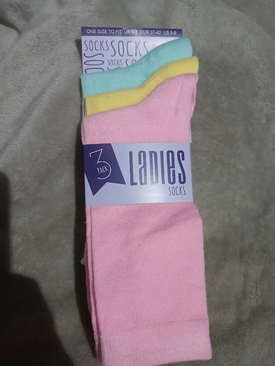 Womens 3 pack pastel colour socks 4-8 uk size