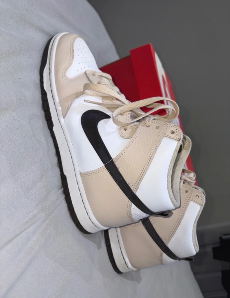 Nike dunks beige/white/brown