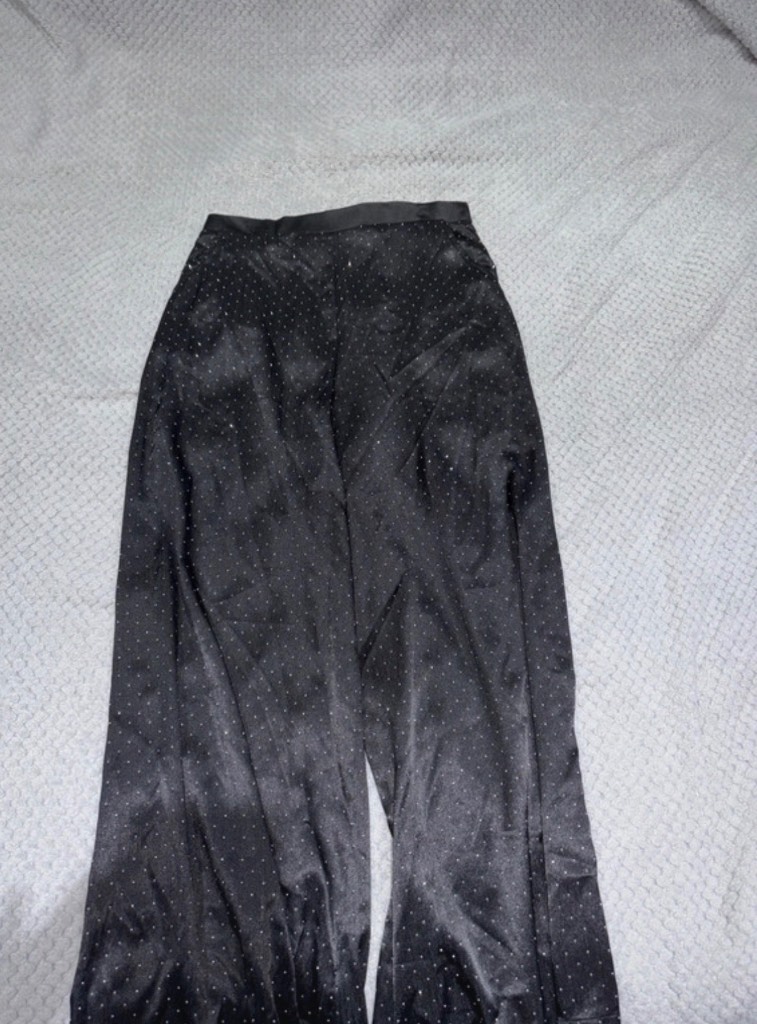 Wide leg sparkly trousers