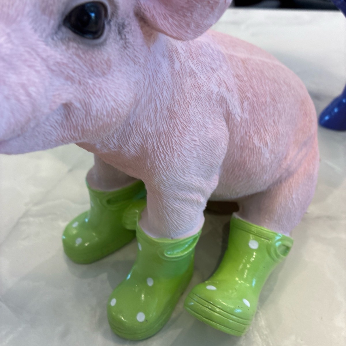 Resin pig in wellies cute