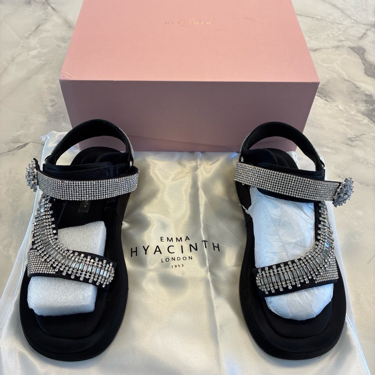 Emma hyacinth diamanté rhinestone sandals size 4