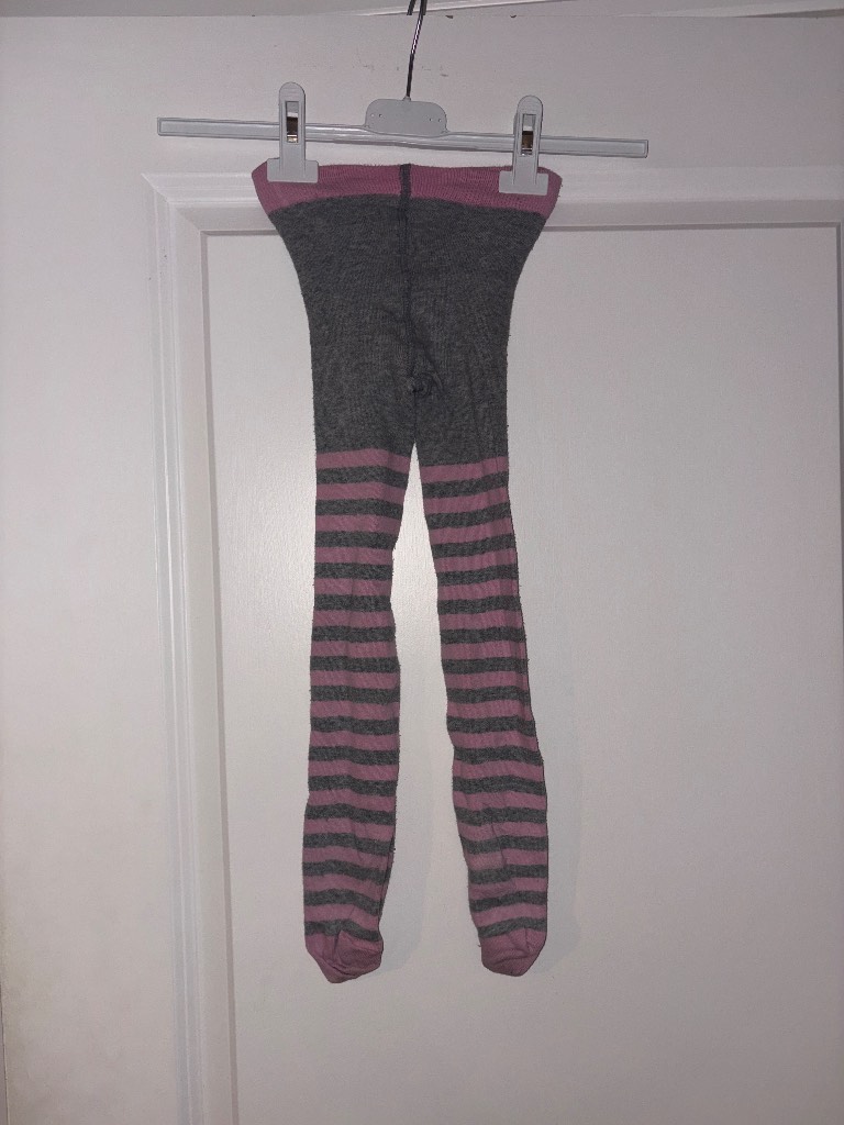 Mothercare Girls Pink & Grey Tights Size 6-7 Years