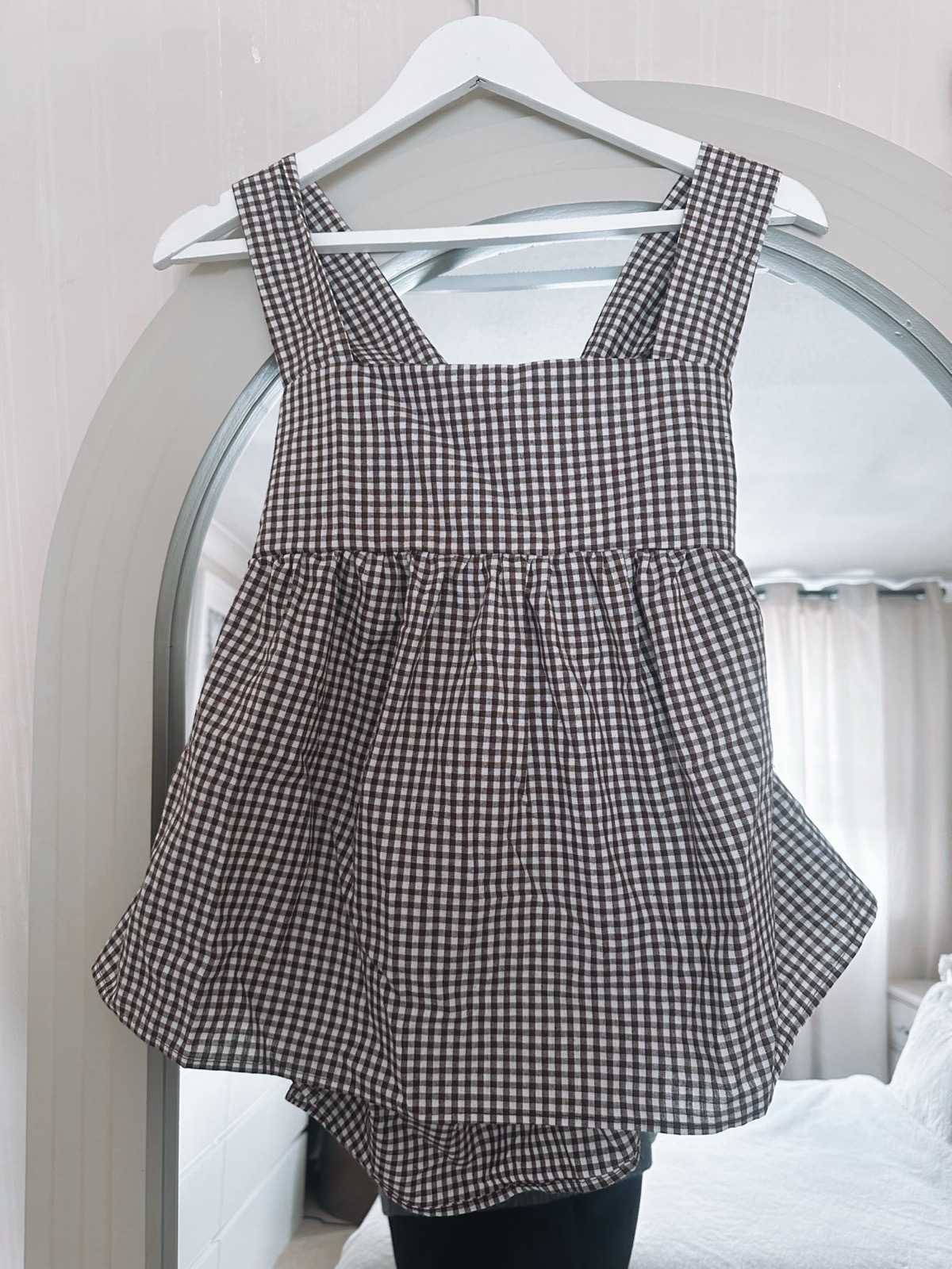 Gingham tie back top