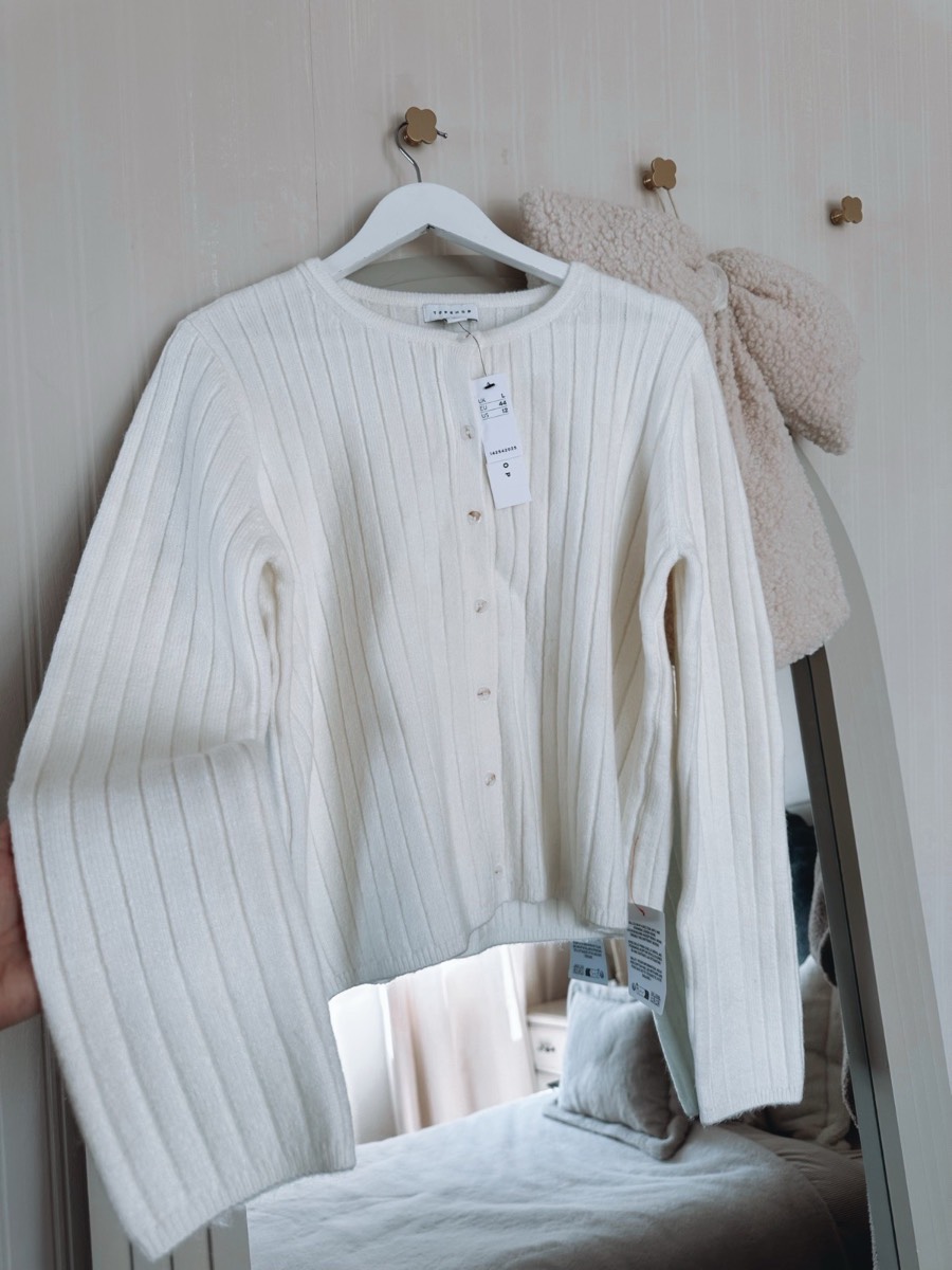 Topshop cream thick ribbed cardigan