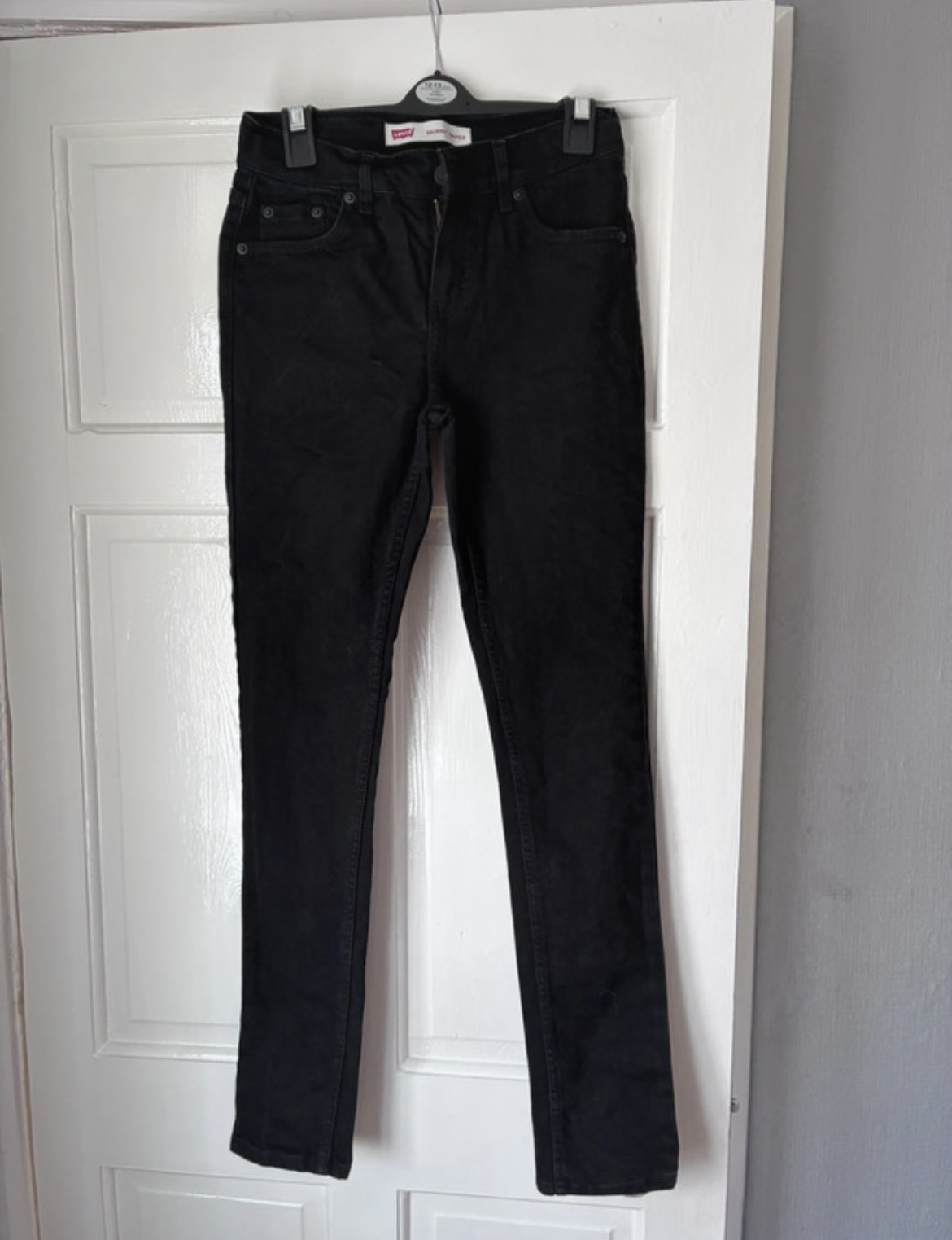 Boys Black Skinny Taper Levi Jeans Age 14A